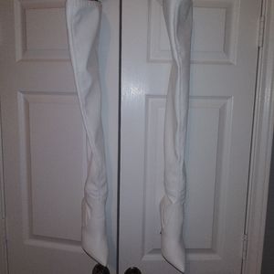 Steve Madden over the knee White boots